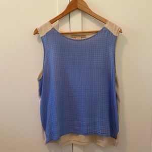 Silk front, knit back Nougat London tank.